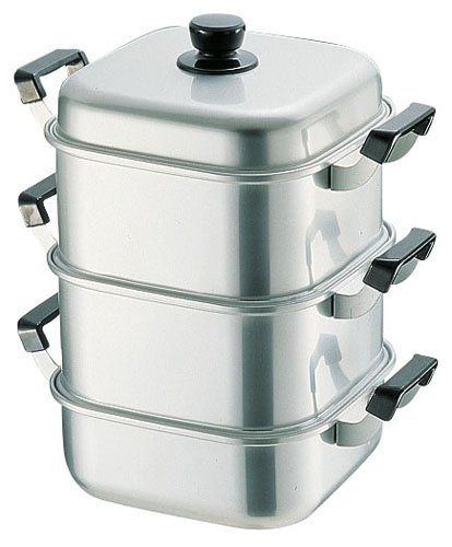アカオアルミ角型蒸し器　二重　33cm