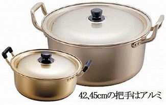 サイズ：外径312x深さ125(mm)満水容量：7.3リットル板厚：1.1mm安心の日本製（アカオアルミ）。IH電磁調理器には使用できません。
