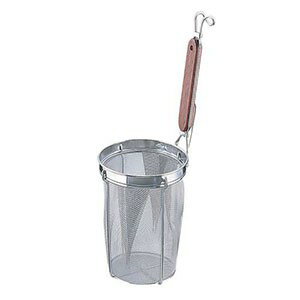 タケコシ18-8木柄ラーメン・パスタあげ　底平　(16メッシュ)