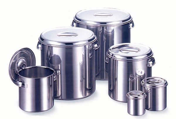 18-8ステンレス深型キッチンポット26cm　手付 赤川器物