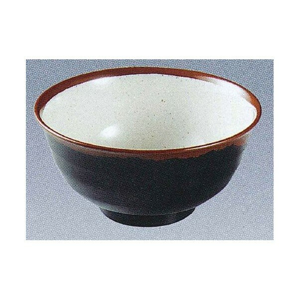 長次郎窯 羽反り丼（大） メラミン 内白マーブル 内若草 内黒 AN60