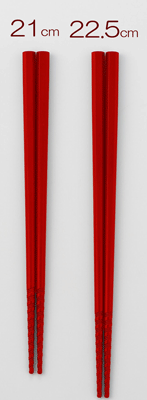 トルネード箸　22.5cm　赤