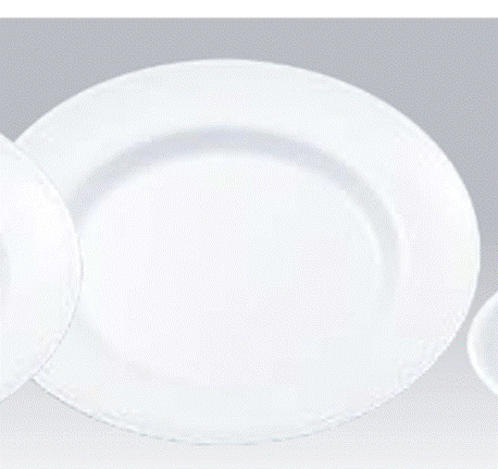 乐天商城 - No.24W（白）平皿リム型　メラミン　10吋