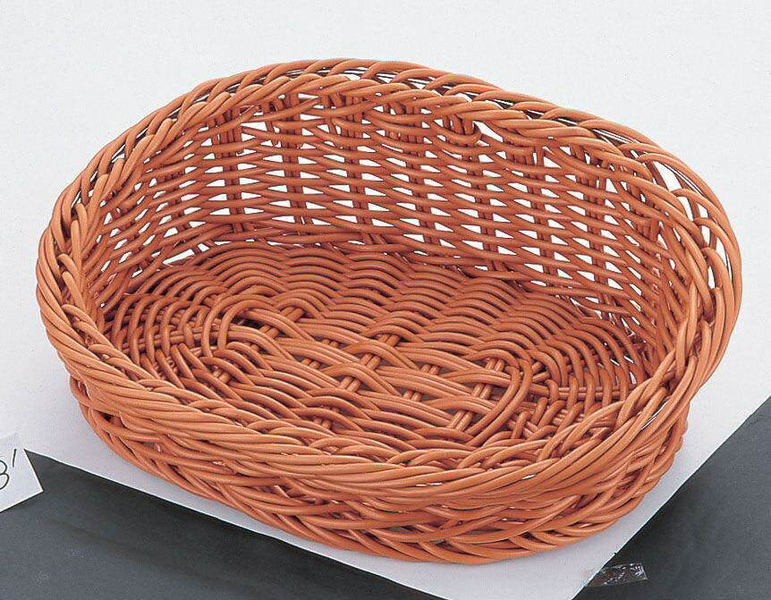 PPラタン 小判型フードバスケット斜め 40型 ※在庫完売次第濃いブラウンに変更となります。