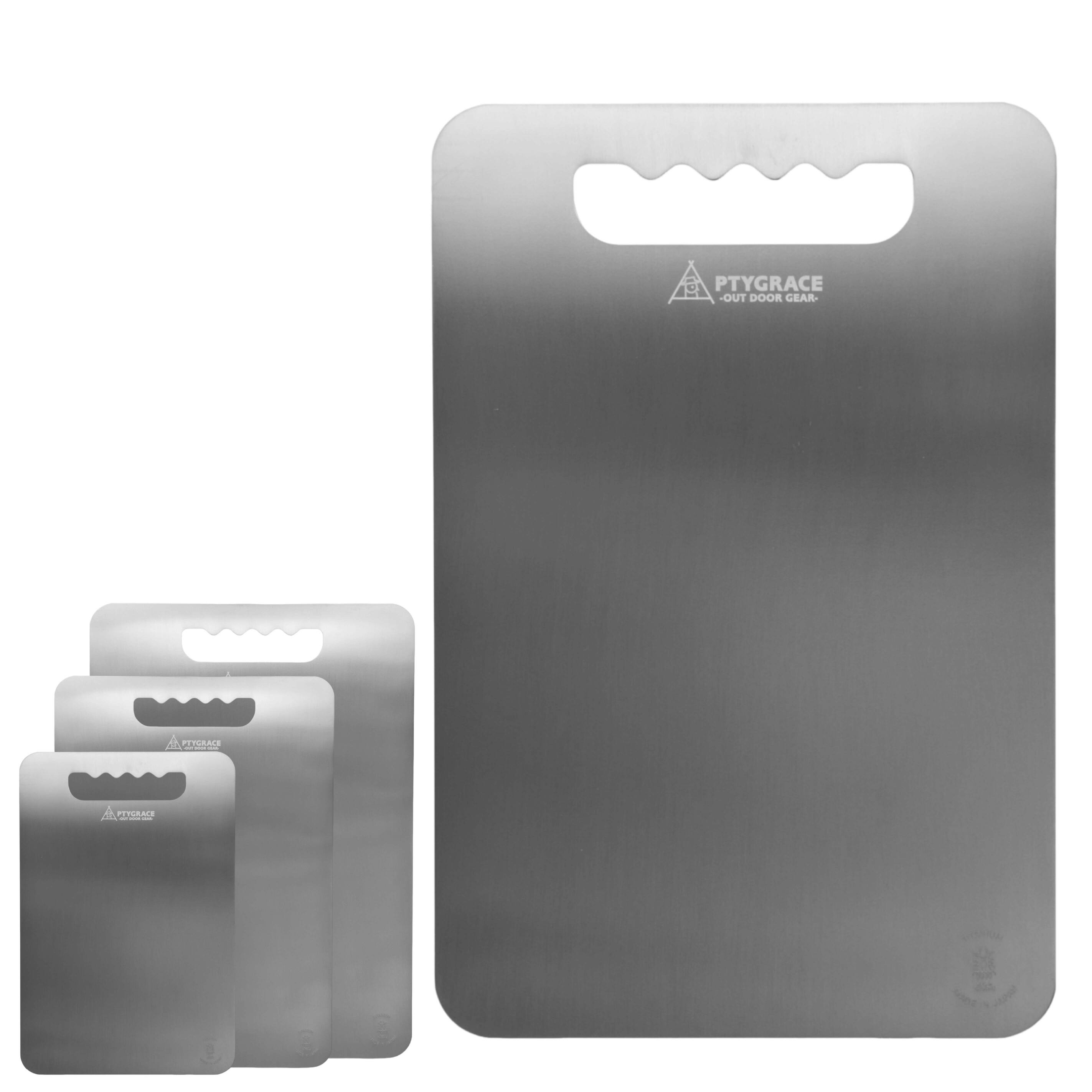 【 燕三条製 】 チタンまな板 両面まな板 カッティングボード 軽量 高耐久 防錆 抗菌 耐熱 野菜 肉 フルーツ キャンプ キッチン アウトドア 国産 日本製 PTYGRACE