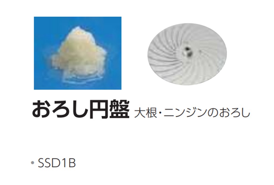 ミニスライサー　SS-250F用　おろし円盤のみ　SSD1B　中部コーポレーション