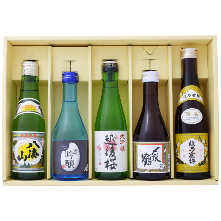 日本酒八海山越乃寒梅〆張鶴と新潟吟醸酒飲み比べ300mltimes;5本セット送料無料日本酒お酒ギフトプレゼント誕生日お祝い母の日中元歳暮