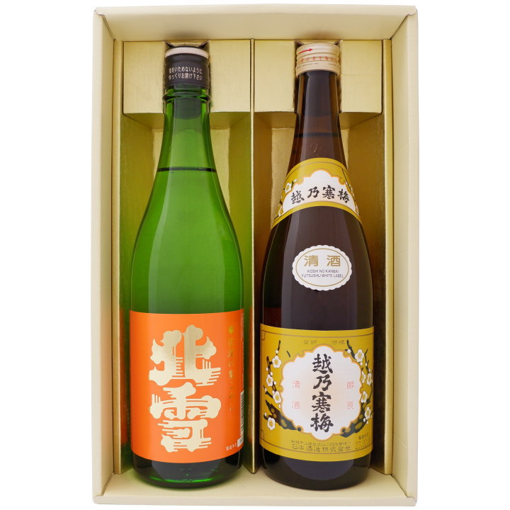 日本酒 新潟 佐渡の酒 北雪 超大辛口 佐渡の鬼ころしと越乃寒梅 白ラベル 720ml×2本ギフトセット 送料無料 【お酒/地酒/新潟/プレゼント/誕生日/お祝い/内祝/お父さん/父の日/敬老の日/退職/還暦/喜寿】