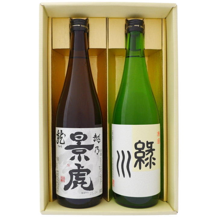 日本酒 新潟 越乃景虎と緑川 お手頃ギフトセット720ml×2本 新潟 越乃景虎 龍 緑川 普通酒 送料無料【日本酒/地酒/新潟/ギフト/プレゼント/誕生日/お祝い/内祝/お父さん/父の日/敬老の日/退職/還暦/喜寿】