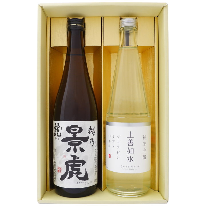 日本酒 新潟 越乃景虎と白瀧 お手頃ギフトセット720ml×2本 新潟 越乃景虎 龍 上善如水 純米吟醸 送料無料【日本酒/地酒/新潟/ギフト/プレゼント/誕生日/お祝い/内祝/お父さん/父の日/敬老の日/退職/還暦/喜寿】