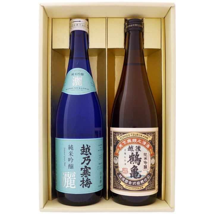 日本酒 越乃寒梅と新潟の地酒 越後鶴亀 飲み比べギフトセット 720ml×2本 越乃寒梅 灑 純米吟醸 越後鶴亀 純米吟醸 720ml×2 本 送料無料【日本酒/地酒/新潟/ギフト/プレゼント/誕生日/お祝い/内祝/お父さん/父の日/敬老の日/退職/還暦/喜寿】