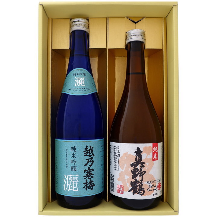 真野鶴 日本酒 越乃寒梅と新潟の地酒 真野鶴 飲み比べギフトセット 720ml×2本 越乃寒梅 灑 純米吟醸 真野鶴 純米 鶴 720ml×2 本 送料無料【日本酒/地酒/新潟/ギフト/プレゼント/誕生日/お祝い/内祝/お父さん/父の日/敬老の日/退職/還暦/喜寿】