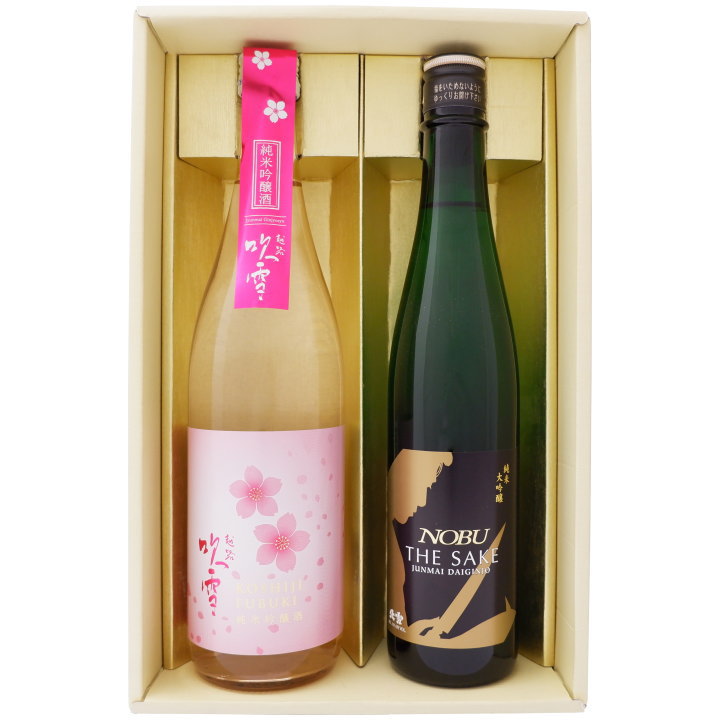 日本酒 【春限定】越路吹雪 純米吟醸 春ボトルと北雪 NOBU 720ml×1本 500ml ×1本ギフトセット 越路吹雪 純米吟醸 春ボトルと北雪 純米大吟醸 NOBU 送料無料【お酒/地酒/新潟/プレゼント/誕生日/お祝い/内祝/お父さん/父の日/敬老の日/退職/還暦/喜寿】