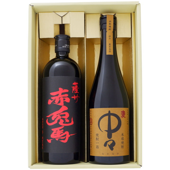 芋焼酎 焼酎 く赤兎馬 赤と中々 飲み比べお試し2本セット 赤兎馬 赤 芋焼酎25° 中々 麦焼酎 25° 720ml×2本 送料無料【焼酎/お酒/ギフト/贈り物/プレゼント/誕生日/お祝い/内祝/お父さん/父の日/敬老の日/退職/還暦/喜寿】