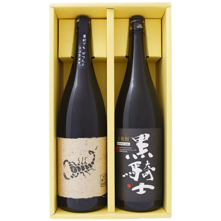 黒騎士 麦 1800ml西吉田酒造 と黒さそり 黒麹古酒 麦 1800mlさつま無双 焼酎 飲み比べセット 2本セット 【送料無料】沖縄は別途1 000円いただきます 