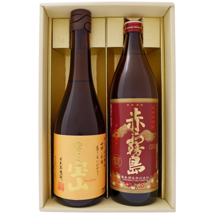 【限定販売】【富乃宝山】芋焼酎 25°西酒造【赤霧島】芋焼酎 25°霧島酒造 720ml×1本 900ml×1本【焼酎 飲み比べ 九州 贈り物 プレゼント 誕生...
