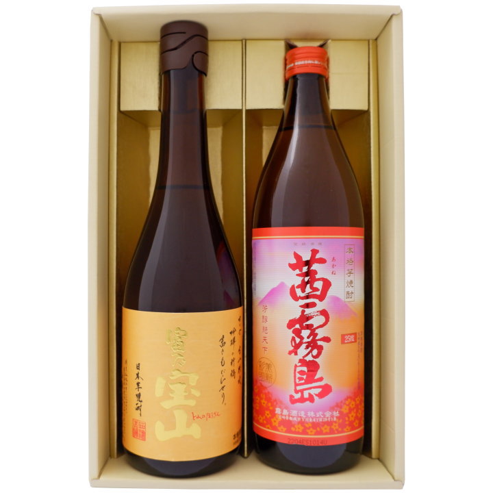 【富乃宝山】芋焼酎 25°西酒造【茜霧島】芋焼酎 25°霧島酒造 720ml×1本 900ml×1本【焼酎 お酒 飲み比べ 九州 贈り物 プレゼント 誕生日 お...