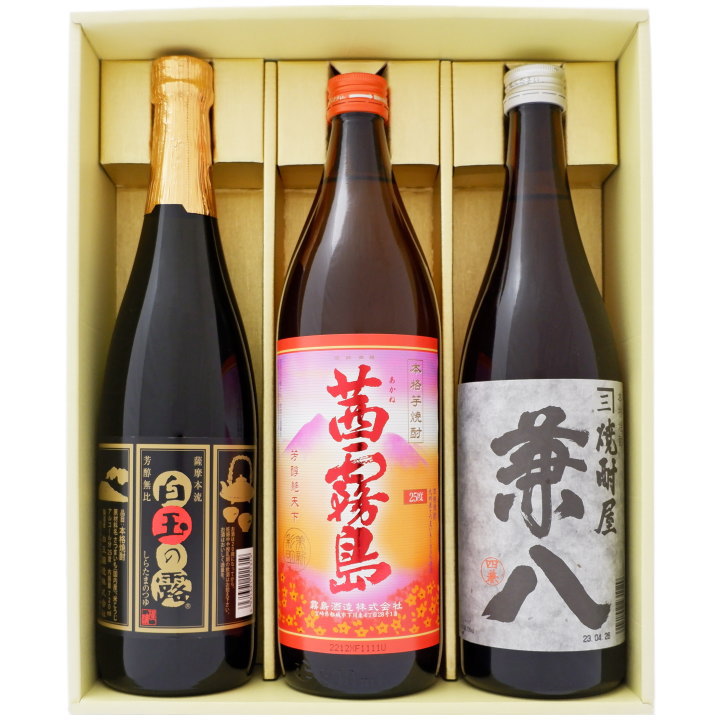 焼酎 飲み比べセット 白玉の露 芋焼酎 白玉醸造 兼八 麦焼酎 四ツ谷酒造 茜霧島 芋焼酎 霧島酒造 720ml..