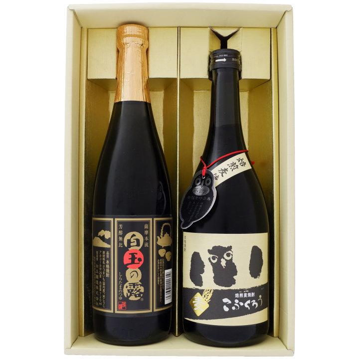 お酒飲み比べセット 白玉の露 こふくろう 焼酎飲み比べセット 720ml×2本 白玉の露 芋 25°（魔王の蔵元 白玉酒造） こふくろう 麦 25°送料無料