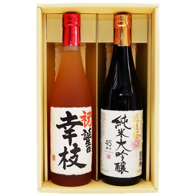 名入れ日本酒 名入れ 梅酒と日本酒ギフト 越後桜　純米大吟醸 名前入れ越路吹雪梅酒 720ml×2本 送料無料 書道師範の手書き名前入り 梅酒 お酒 地酒 sake 新潟 オリジナルラベル 和紙ラベル ギフト 贈り物 プレゼント 誕生日 お祝い 内祝 お父さん 父の日 敬老の日 退職 還暦 令和