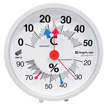 新潟精機 【快段目盛**かいだんめもり**】 温湿度計 丸型 白 SK-1711KD 【あす楽対応】【温湿度計 温度計 湿度計 壁掛け 置き型 アナログ】