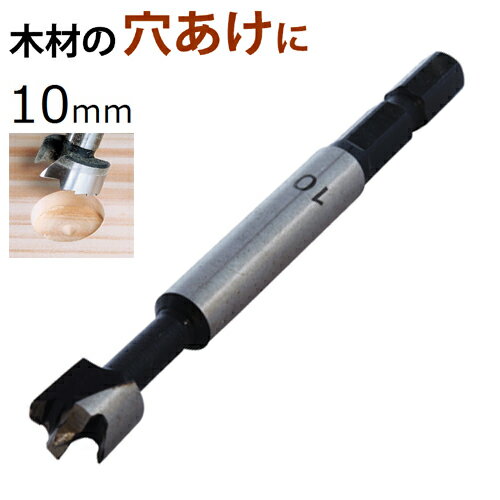 フォスナービット 10mm FB-10 シャンク径6.35mm 六角 新潟精機 