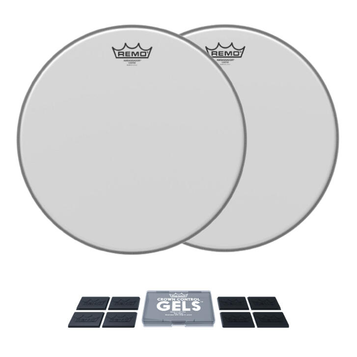 REMO レモ 114BA/TW-GEL コーテッドアンバサダー ツインパック ドラムミュート付き 14インチ ドラムヘッド