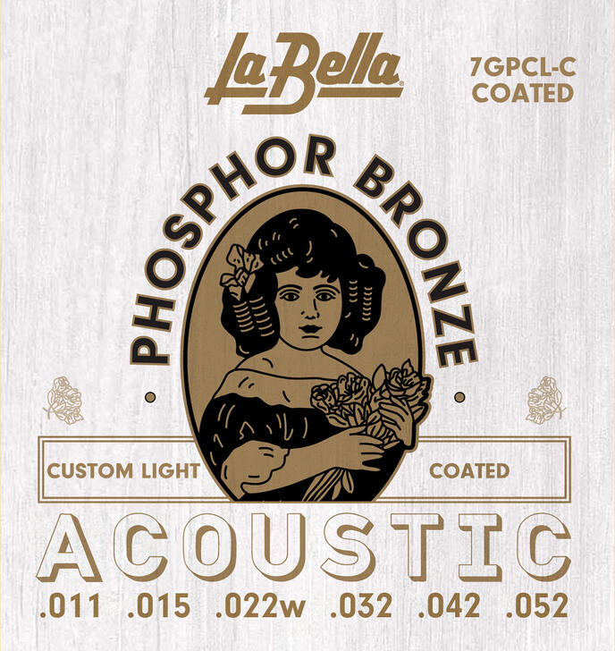 La Bella 7GP-C Phospher Bronze Coated アコースティックギター弦 1セット 2