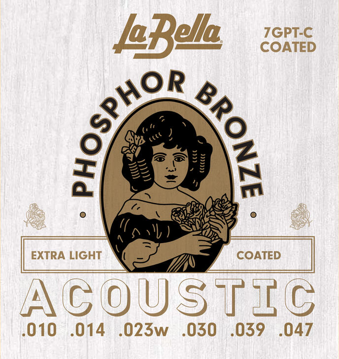 La Bella 7GP-C Phospher Bronze Coated アコースティックギター弦 1セット 3