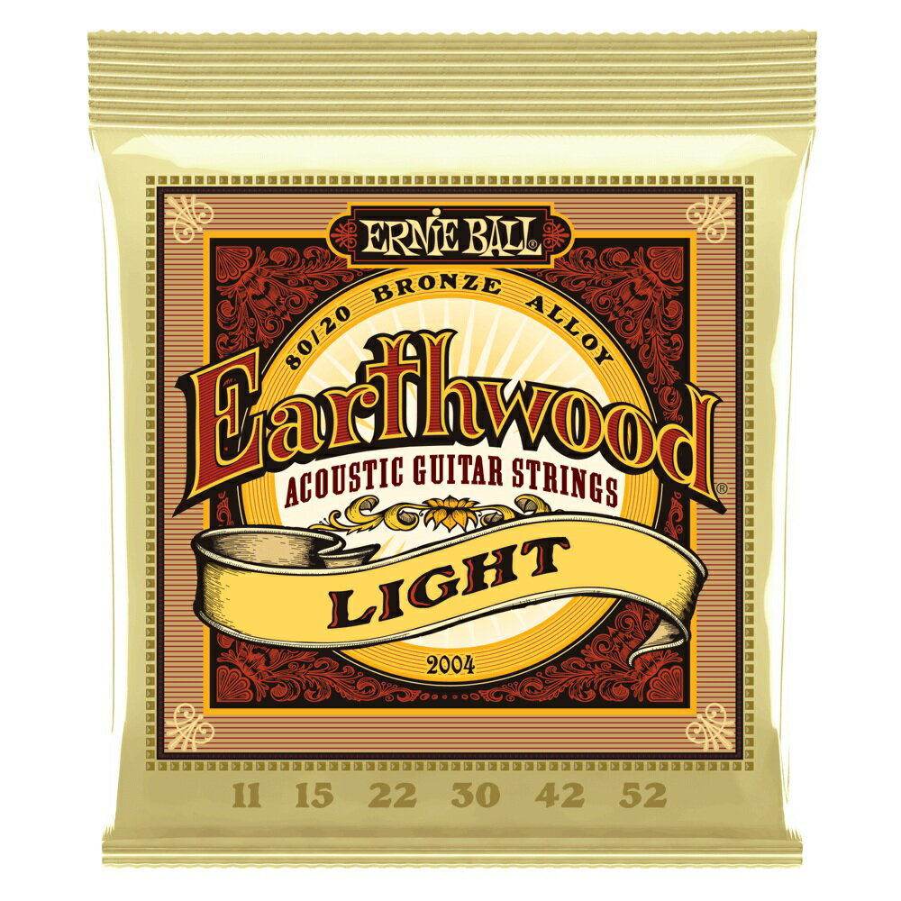 この商品は ERNIE BALL PO2004 Light Earthwood 80/20 Bronze アコースティックギター弦 ポイントアーニーボール Acoustic Guitar Strings 11-52 Gauge ショップからのメッセージ Light Earthwood 80/20 Bronze Acoustic Guitar Strings 11-52 Gaugeアースウッド80/20シリーズは、アーニーボールの長い歴史の中で常に高い人気を誇り、アーニーボールの原点ともいえるモデルです。ブラス・メッキされたスティールワイアー・ヘックス・コアに、80%の銅と20%の亜鉛を組み合わせたブロンズのワウンド弦で、明るくハッキリとしたトーンと心地良いサスティーンを特徴にしています。ゲージ: .011, .015, .022w, .030, .042, .052 納期について 在庫がある場合、即日～2営業日以内に発送します。4