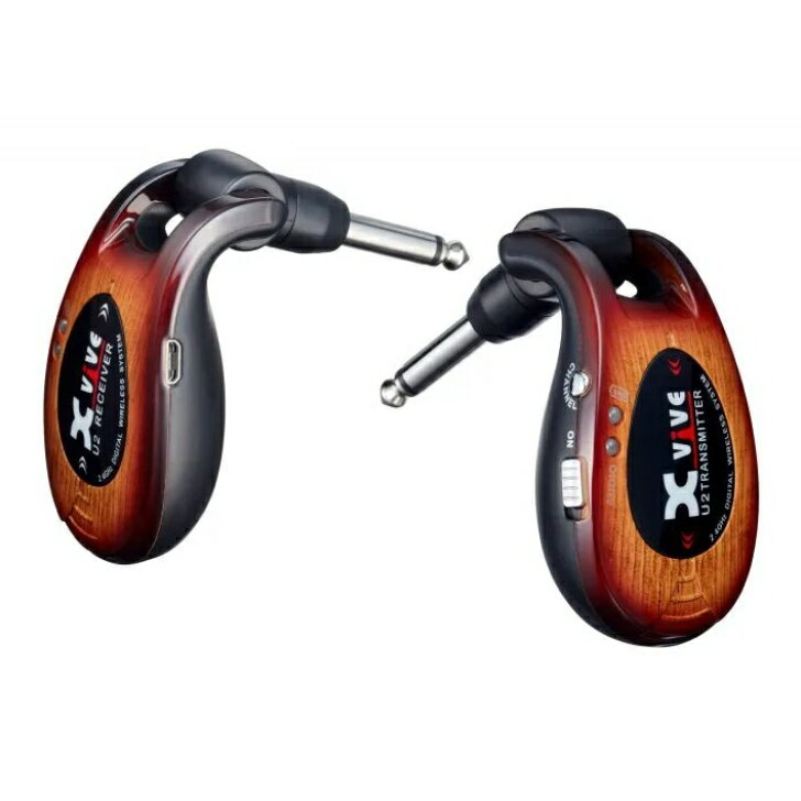 商品情報Controls24bit/48kHz非圧縮デジタル転送最大伝送距離約30m (実際の伝送距離は電波の反射・干渉・吸収など環境によって変化します)レイテンシー6ms未満付属充電用USBケーブルバッテリーリチウムイオンポリマー・バッテリー 充電時間：約1.5時間駆動時間約5時間周波数特性20〜20kHz、+1dB/-3dB使用周波数帯域2.4GHz ISMワールドワイド動作環境温度-10〜50℃重さ約42gトランスミッター部／約39gレシーバー部この商品は XVIVE エックスバイブ ワイヤレス・ギターシステム XV-U2 3トーンサンバースト ポイント【送料無料】 超簡単ワイヤレス！ ギター ベース キーボード などあらゆる電子楽器とアンプの接続に最適です。 高音質・軽量・コンパクト設計。 4チャンネルで複数同時使用可能。※1レシーバーをアンプに、トランスミッターをギターやベースのジャックにそれぞれ差し込むだけ。超簡単ワイヤレス！レシーバー、トランスミッター 各1台入り。※1 複数台使用する場合、自分のトランスミッターと相手のレシーバーの距離を1.5m〜2m以上離して使用しないと混線の原因となります。※　一部のバッテリー駆動のプリアンプ内蔵の楽器に “U2” をご使用の際に、ノイズが発生する場合がございます。“U2” と 内蔵プリアンプ及びバッテリーの距離が近いことにより発生するノイズの為、楽器の構造によっては正常にご使用出来ない場合がございます。 ショップからのメッセージ ★Play FreeU2を使えば、ケーブルから解放される！ライブでのパフォーマンスがあがるのはもちろん、自宅での練習中に巻き付いてくるケーブルに悩まされることはない。行きたいところへ行こう！★Plug-and-Playケースから取り出してU2を差し込んで電源を入れてチャンネルを合わせるだけですぐに使える簡単ワイヤレス！どこでも気軽にワイヤレスを楽しめる。★Simple DesignU2はコンパクトで人間工学に基づいたデザイン。ギグバッグに入れて持ち歩けるコンパクトサイズなうえ、ギター、ベース、アンプ、ペダルボードなどにフィットする形状だ。ストラトキャスターやジャズベース、プレッションベースのようにジャックが前面にあっても、テレキャスターやレスポールのようにジャックが側面にあっても快適におさまるように設計されている。★Natural Sound優れたダイナミックレンジと6ms未満のレイテンシーは、妥協のないプロミュージシャンも使用するレベル。ワイヤレスシステムを使用していること忘れるくらいの音質とレスポンスを提供する。★Fast and Simple RechargingU2は充電式バッテリー駆動。充電方法は付属のUSBケーブルを使って超簡単充電。フル充電で最大5時間プレイできる。 納期について 在庫がある場合、即日〜2日以内に発送いたします。4