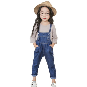 デニムオーバーオール サロペット　キッズ用 120-160cmこども服 韓国子供服 デニム 子供服 デニム 女の子 男の子 デニムパンツ サロペット 男女兼用