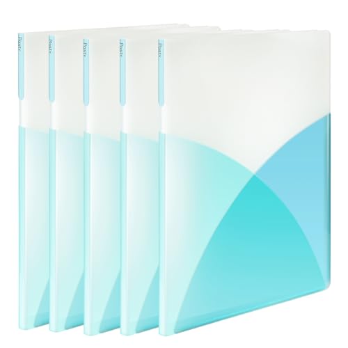 プラス クリアファイル A4縦 20ポケット Pasty 5冊セット ソーダブルー