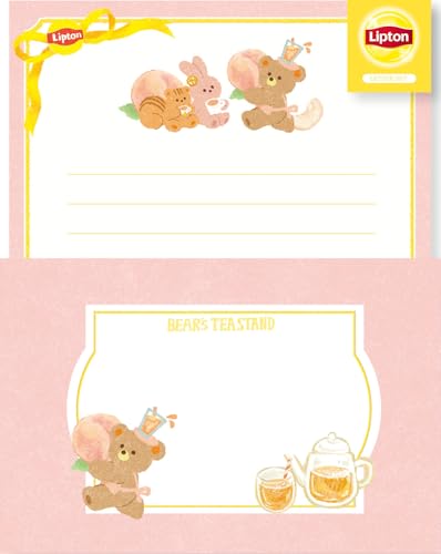 古川紙工 レターセット 箔押しレターセット BEAR's TEA STAND Lipton ピーチティー LLL477 古川紙工 レターセット 箔押しレターセット BEAR's TEA STAND Lipton ピーチティー LLL477