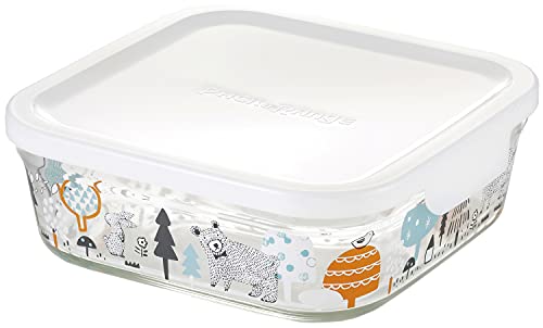 iwaki(イワキ) 耐熱ガラス 密閉容器 シンジカトウ 森の中で 角型 800ml B3247-SNE