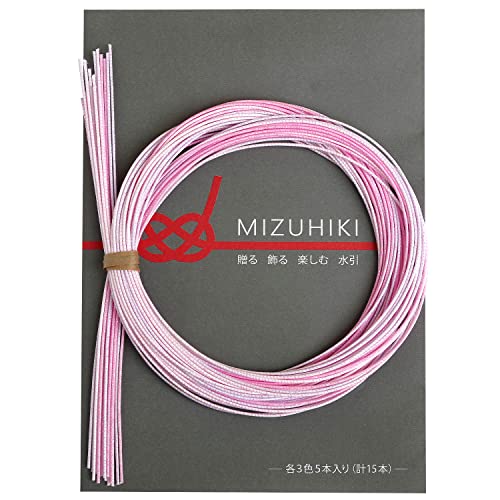piece MIZUHIKI 水引アソートセット リーフレット付 3色各5本入 キャンディ PHC-100-22 90cm