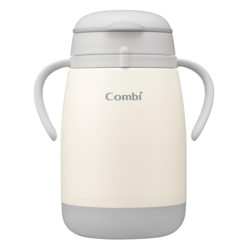 コンビ 【ラクマグから遂に保冷タイプが登場】 保冷 ラクマグ ステンレス グレー 370ml 魔法びん構造で冷たさキープ 漏れないストロー 25