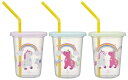 スケーター(Skater) ストロー付 タンブラー 3個セット 230ml 日本製 リトルユニコーン 女の子 SIH2ST-A