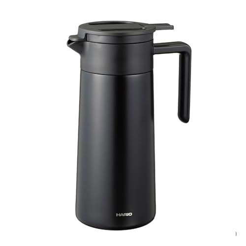 HARIO(ハリオ)保温ポット セラミックコーティング 真空 二重 淹れたてのコーヒーの美味しさが続く 容量/800ml ブラック ギフトラッピ