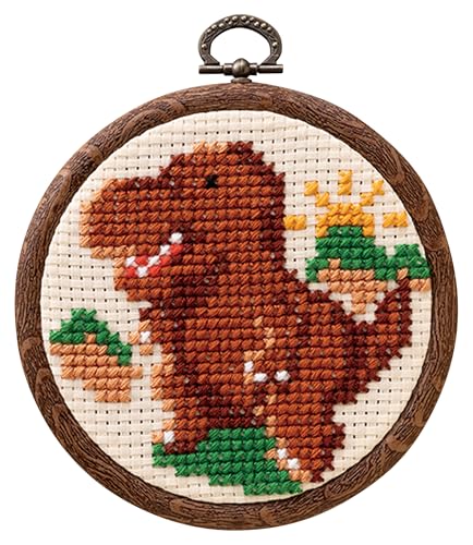 オリムパス 製絲 刺しゅうキット かんたん クロスステッチ きょうりゅう さん大集合シリーズ ティラノサウルス 7600