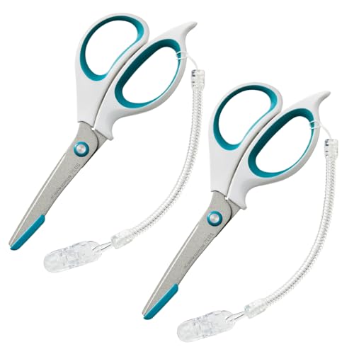 プラス はさみ ナースハサミ フィットカット 安全ガイド付 フッ素コート ベタつかない 2本 ブルー