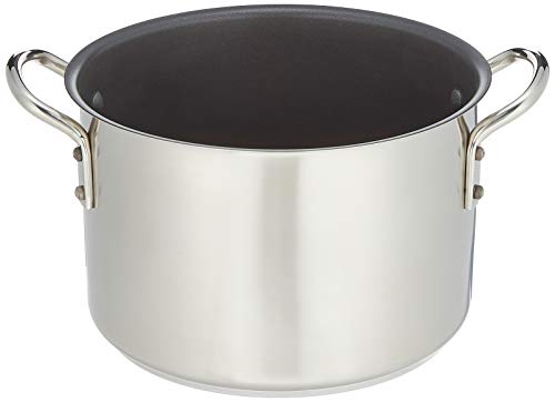 遠藤商事 業務用 ムラノ インダクション テフロンセレクト 半寸胴鍋 24cm (蓋無) IH対応 18-8ステンレ..