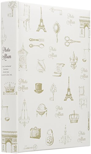 ナカバヤシ 背丸ブック式/L判3段/240枚収納（アンティークイラスト）BPL-240-5-V ホワイト