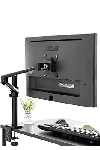 山善(YAMAZEN) モニターアーム らくらく取付け(モニター着脱プレート) 耐荷重15kg(34インチまで対応) 見た目スッキリ(配線隠し)