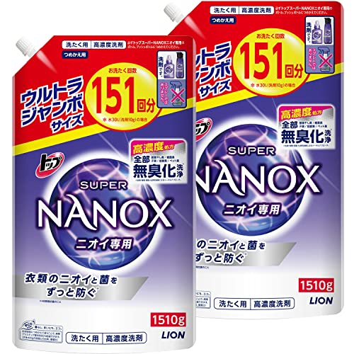 【まとめ買い 大容量】 トップ ナノックス(NANOX) トップ スーパーナノックス ニオイ専用 プレミアム抗菌処方 部屋干し 洗剤 蛍光剤無配