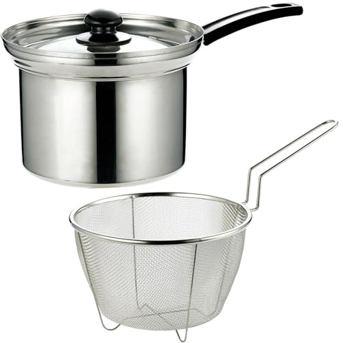 カクセー ザル付き 片手鍋 深型鍋 18cm ガスコンロ HI対応 軽量 ガラス蓋 ステンレス製 サビにくい 四季彩 しきさい FSC-05 シ