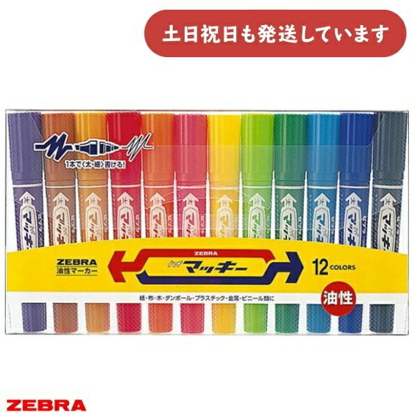 ゼブラ ハイマッキー 12色セット文房具 文具 油性 太字 細字 サインペン ZEBRA 油性ペン 油性マーカー サインペン
