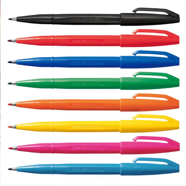 ぺんてる サインペン S520 単色販売文房具 文具 筆記具 Pentel 水性 黒 赤 青 緑 橙 黄色 桃色 空色 子供 ばら売り