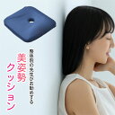 整体師が勧める 美姿勢クッション 約36×40cm 低反発ウレタンフォーム 座骨サポート 骨盤引きしめ 前傾形状 洗えるカバー