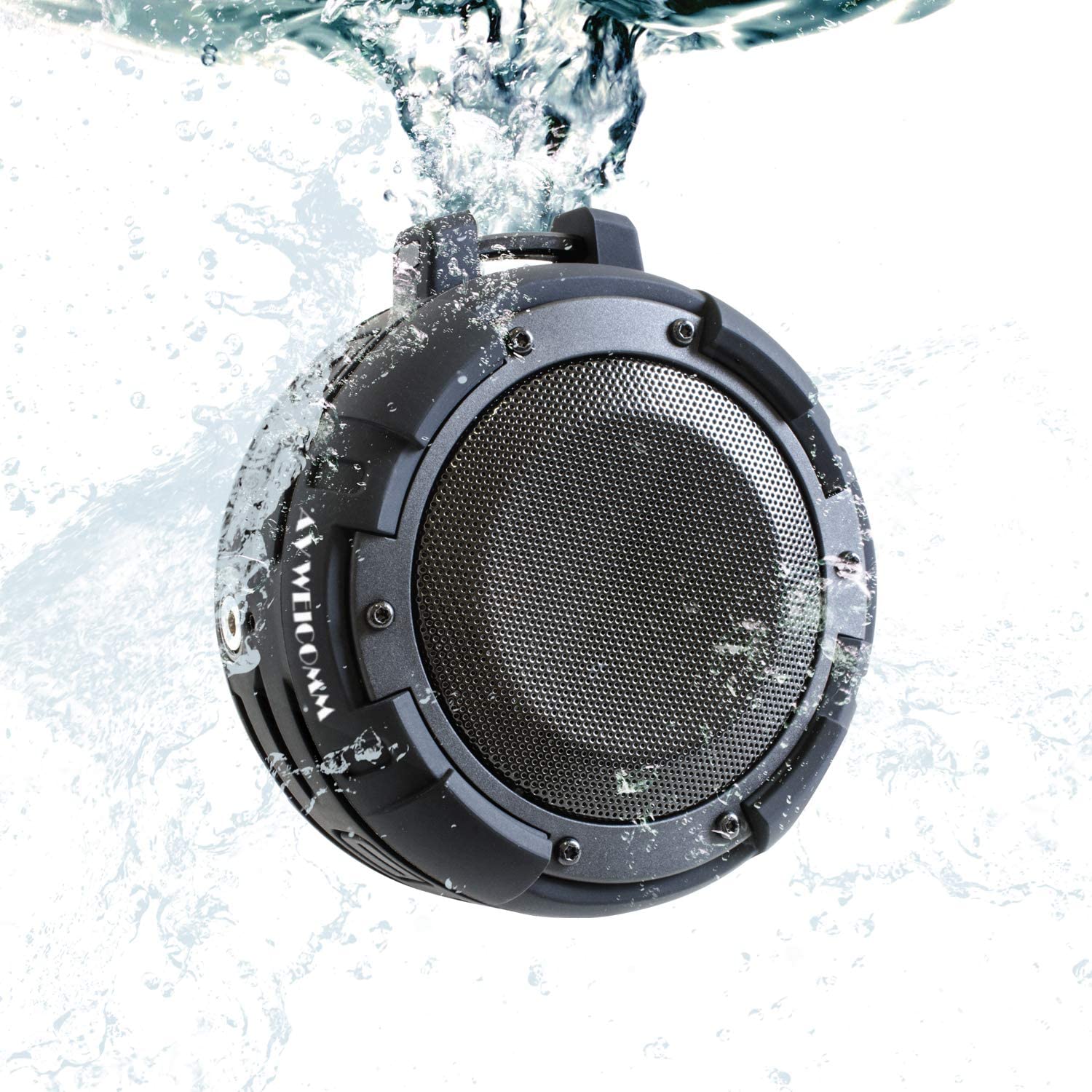KYOHAYA Bluetooth 5.0 スピーカー 1145 アウトドア 防水 IPX8 風呂 吸盤 高音質 重低音 大音量 車 小型 コンパクト ポータブル マイク付き 5W出力 カラビナ付属 吸盤マウント付属 ロールバー…